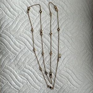 Kate spade rhinestone logo and bow necklace